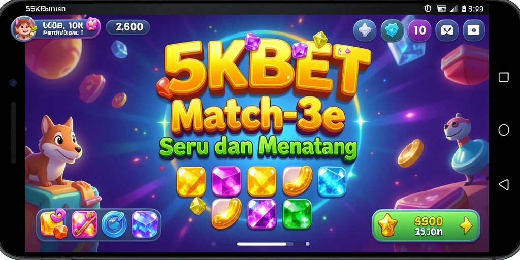 Tampilan gameplay 55KBET yang penuh warna dan menantang.