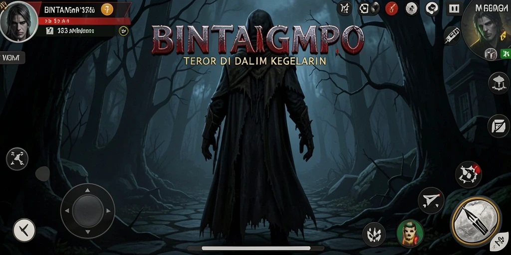 Tangkapan layar BINTANGMPO menampilkan suasana Horror yang menegangkan.