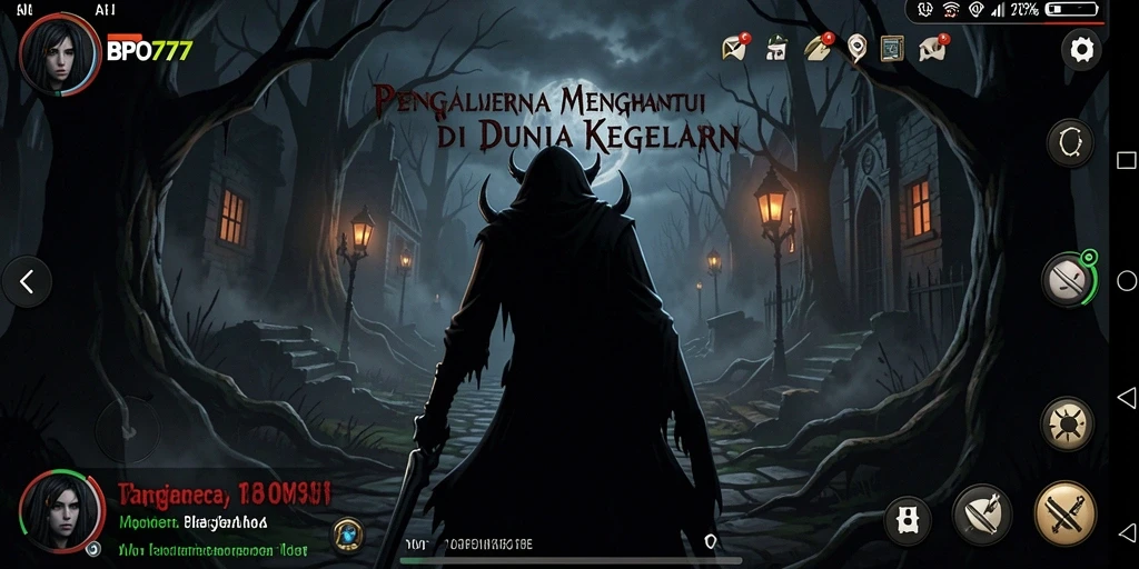 Screenshot gameplay menampilkan suasana Horror yang mencekam.
