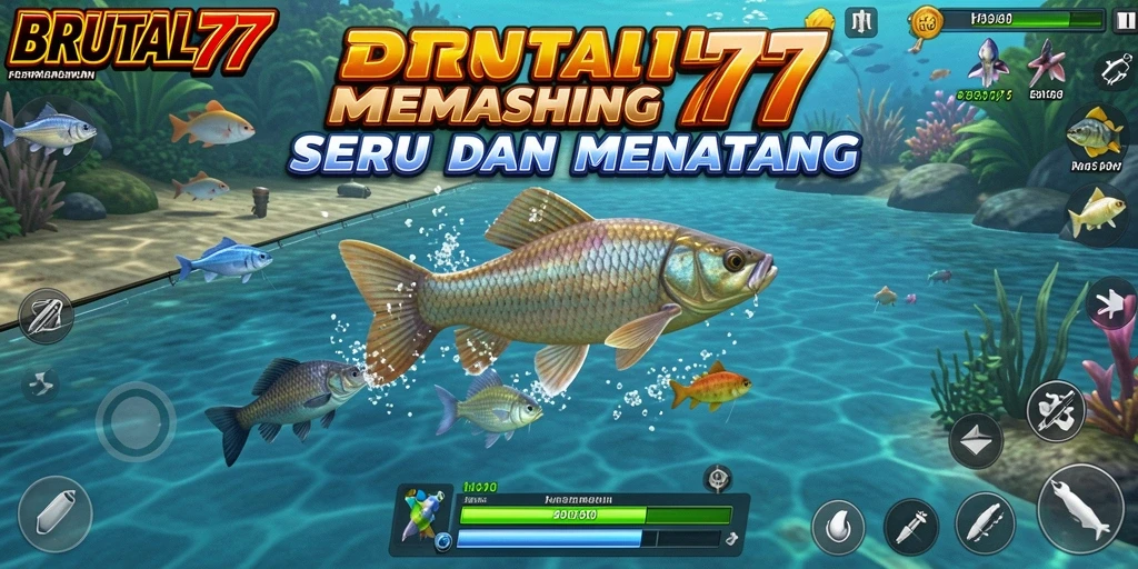 Gameplay seru dengan berbagai lokasi memancing di BRUTAL77.