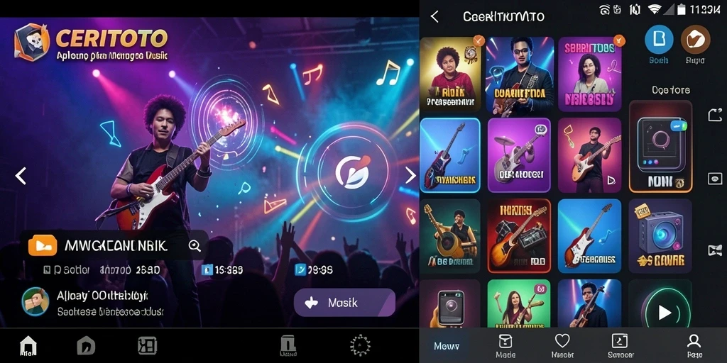 Gameplay CERITOTO menampilkan pengguna berinteraksi dengan musik secara dinamis.