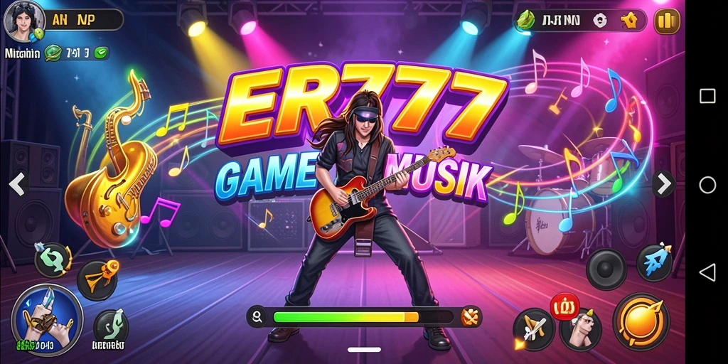 Tampilan gameplay ER777 yang dinamis dan penuh warna.