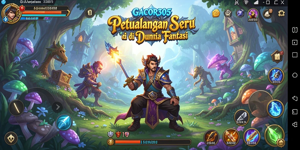 Screenshot gameplay GACOR305 menampilkan petualangan mendebarkan di dunia fantasi.
