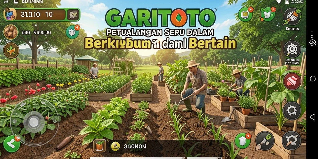 Screenshot GARITOTO menunjukkan landscape pertanian yang indah dan gameplay seru.