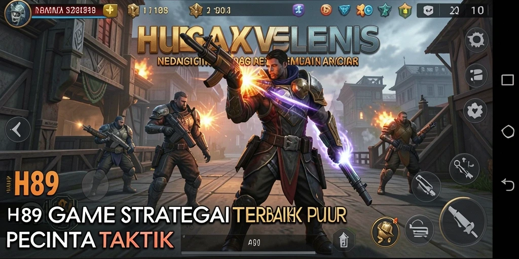 Tangkapan layar H89 menampilkan pertempuran strategis yang menegangkan di medan perang.