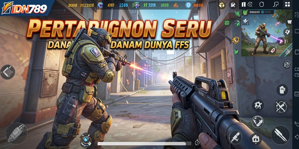 Screenshot IDN789 menampilkan aksi intens dalam gameplay FPS.