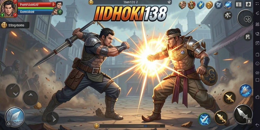 Screenshot IDRHOKI138 memperlihatkan pertempuran seru dengan efek visual yang memukau.