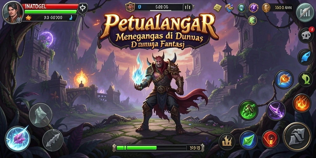 Tangkapan layar menampilkan karakter dalam aksi petualangan di INATOGEL.