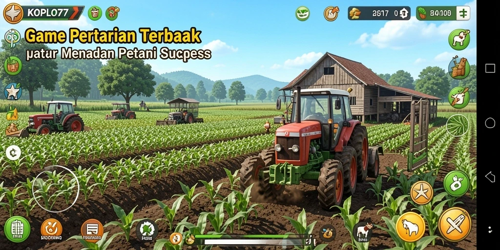 Gameplay KOPLO77 dengan aktivitas bertani yang seru.