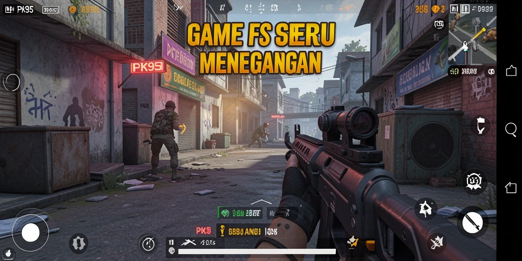 Tampilan seru dari gameplay PK95 dengan aksi tembak-menembak yang menegangkan.