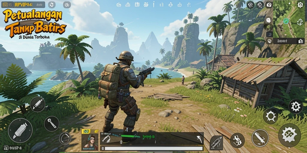 Screenshot gameplay RPVIP4 menampilkan petualangan seru di dunia terbuka.