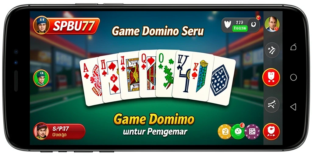 Screenshot SPBU77 menampilkan aksi bermain domino yang seru dan interaktif.